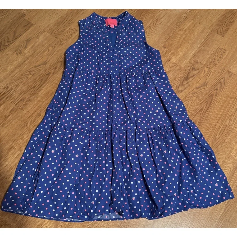 Lilly Pulitzer Womens Novella Cotton Poplin Swing Dress XS Borealis Blue‎ - Picture 2 of 8